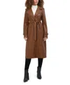 Kenneth Cole Belted Duster Jacket In Cognac