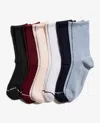 Kenneth Cole Fine Rib-diamond Texture Crew Socks 6-paco In Xenon Blue