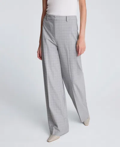Kenneth Cole Women's Fly Front High-rise Boyfriend Pants In Gray
