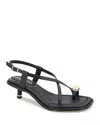 Kenneth Cole Geala Slingback Kitten Heel Sandal In Black Leather