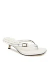 Kenneth Cole Gillie Embossed Croco Kitten Heel Buckle Sandal In Cream Croc