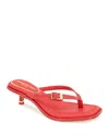 Kenneth Cole Gillie Kitten Heel Slide Sandal In Red Lizard