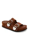 Kenneth Cole Gradie Wedge Sandal In Cognac Suede