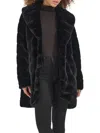 Kenneth Cole Grooved Shawl Collar Coat In Black