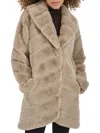 Kenneth Cole Grooved Shawl Collar Coat In Camel