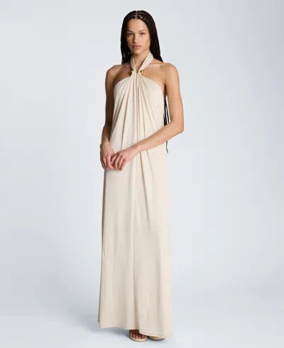 Kenneth Cole Women's Halter Neck Maxi Dress In White