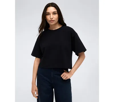 Kenneth Cole Women's Heavyweight Cotton Jersey Logo T-shirt In Black