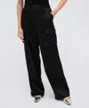 Kenneth Cole Satin Cargo Pants In Black