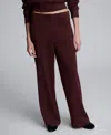 Kenneth Cole Faux Suede Pull On Wide Leg Pant In Burgundy