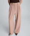 Kenneth Cole Pleated High-rise Wide Leg Pant In Neutral