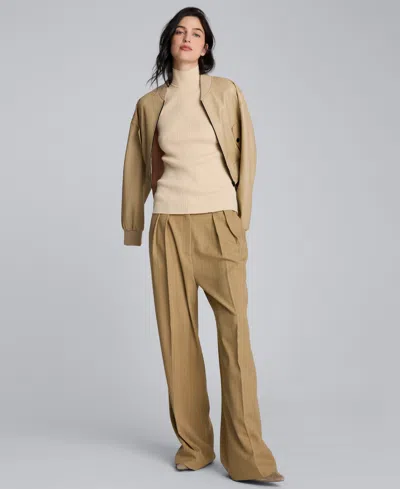 KENNETH COLE WOMEN'S HIGH RISE PLEATED PINSTRIPE PANTS