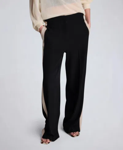 Kenneth Cole Women's High Rise Side Stripe Pants In Black