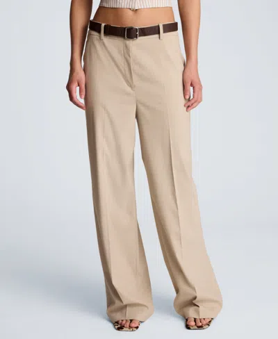 Kenneth Cole Women's High Rise Wide Leg Pants In Neutral