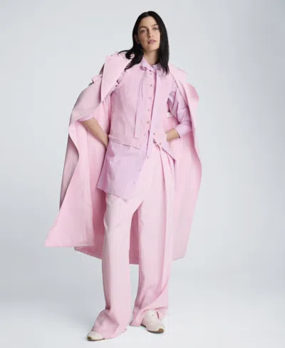 Kenneth Cole Women's High-rise Double Pleat Wide-leg Twill Pants