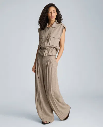 Kenneth Cole Women's High-rise Triple Pleated Pants In Gray