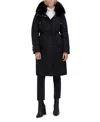 Kenneth Cole Faux Fur Collar Hooded Puffer Coat In Black