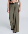 Kenneth Cole Houndstooth Check Pleated Wide Leg Pants In Gray