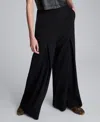 Kenneth Cole Luxe Twill Wide Leg Inverted Pleat Front Pant In Black
