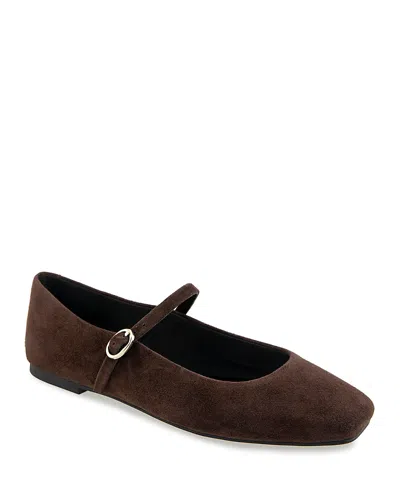 Kenneth Cole Women's Jasper Flats In Chocolate Suede