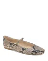 Kenneth Cole Jasper Snakeskin Embossed Mary Jane Flat In Taupe Snake