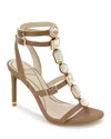 Kenneth Cole Lilath Jewel Leather Strap Heel In Brown
