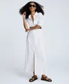 Kenneth Cole Cotton Poplin Maxi Shirt Dress