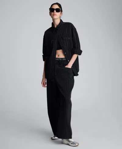 Kenneth Cole Women's Long Sleeve Shacket Shirt In Blue