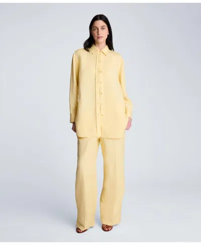 Kenneth Cole Women's Long-sleeve Button-front Top In Yellow