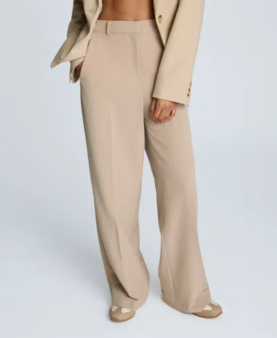 Kenneth Cole Women's Luxe Twill Fly Front Wide Leg Pants In Neutral