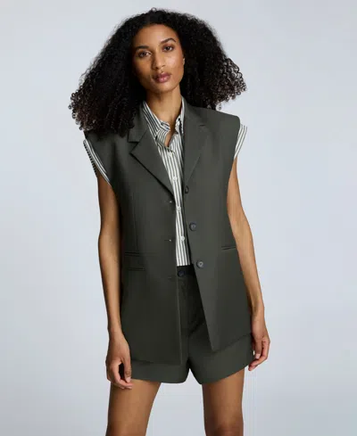 Kenneth Cole Women's Luxe Twill Sleeveless Blazer