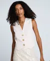 Kenneth Cole Three Button Vest In White