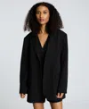 Kenneth Cole Oversize Luxe Twill Jacket In Black