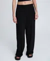 Kenneth Cole Crisscross Waist Wide Leg Pants In Black