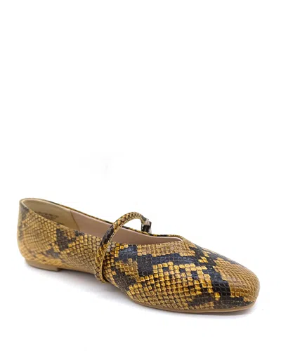 Kenneth Cole Magnolia Snakeskin Leather Ballet Flat In Brown Snake
