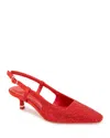 Kenneth Cole Martha Crystals Slingback Kitten Heel Pump In Fuego