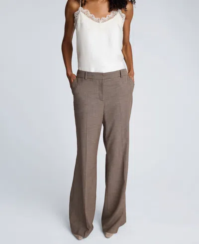 Kenneth Cole Women's Melange Fly Front Mid Rise Flare Pants In Brown