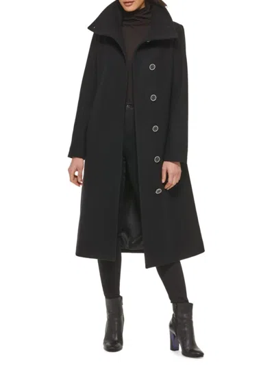 Kenneth Cole Women's Melton Wool Blend Peacoat In Black