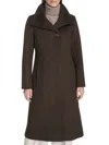 Kenneth Cole Women's Melton Wool Blend Peacoat In Brown