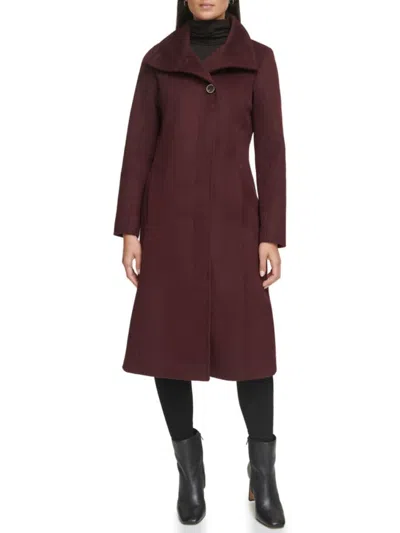 Kenneth Cole Women's Melton Wool Blend Peacoat In Merlot