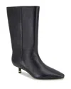 Kenneth Cole Women's Meryl Pointed Toe Kitten Heel Ankle Boots In Black Leather