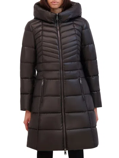 Kenneth Cole Women's Mid Length Puffer Coat In Black
