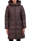 Kenneth Cole Women's Mid Length Puffer Coat In Chocolate