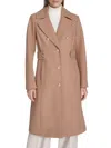 Kenneth Cole Women's Military Wool Blend Overcoat In Brown