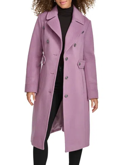 Kenneth Cole Women's Military Wool Blend Overcoat