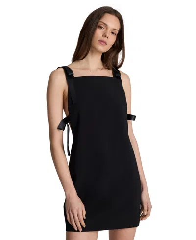 Kenneth Cole Women's Mini Square-neck Bow-tie Dress In Black
