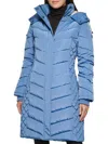 Kenneth Cole Women's Mixed Quilted Puffer Coat In Blue