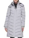 Kenneth Cole Women's Mixed Quilted Puffer Coat In Grey