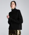 Kenneth Cole Raglan Sleeve Funnel Neck Sweater In Black