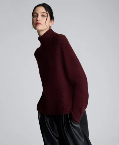 KENNETH COLE WOMEN'S MOCK NECK RAGLAN SWEATER