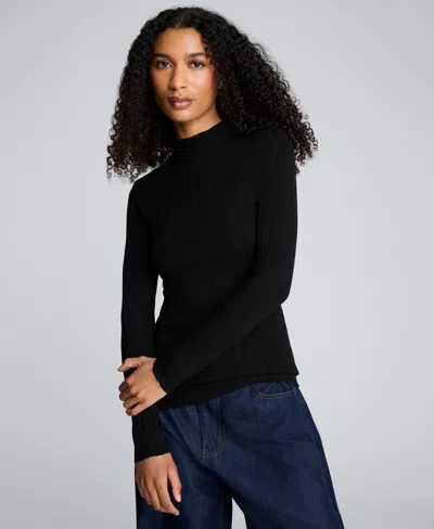 Kenneth Cole Women's Mock Neck Sweater In Black